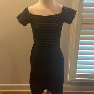Black and white striped dress